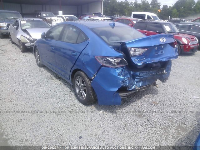 5NPD84LF0HH122003 - 2017 HYUNDAI ELANTRA SE/VALUE/LIMITED BLUE photo 3