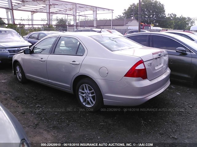 3FAHP0GA4AR227342 - 2010 FORD FUSION S TAN photo 3