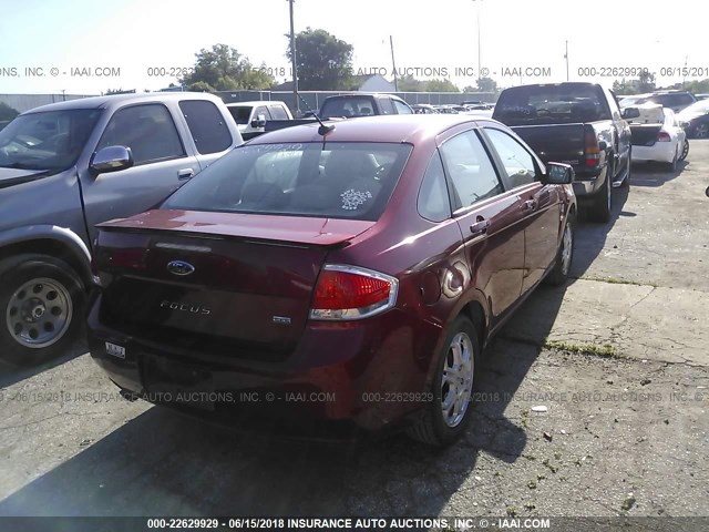 1FAHP36N79W205009 - 2009 FORD FOCUS SES RED photo 4