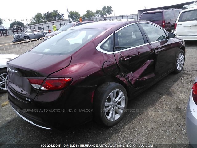 1C3CCCAB0GN152254 - 2016 CHRYSLER 200 LIMITED MAROON photo 4