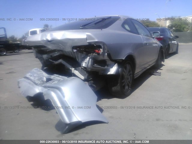 JH4DC54805S017543 - 2005 ACURA RSX SILVER photo 4