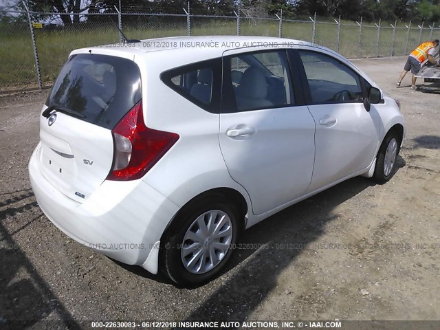 3N1CE2CP8EL361850 - 2014 NISSAN VERSA NOTE S/S PLUS/SV/SL WHITE photo 4