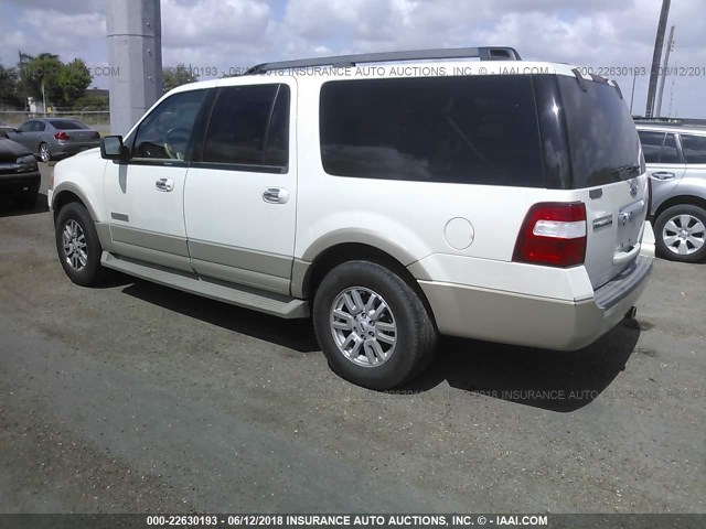 1FMFK18578LA12081 - 2008 FORD EXPEDITION EL EDDIE BAUER WHITE photo 3