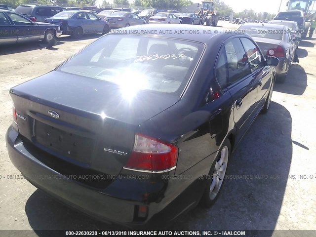 4S3BL616187224709 - 2008 SUBARU LEGACY 2.5I BLACK photo 4