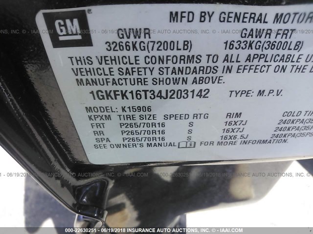 1GKFK16T34J203142 - 2004 GMC YUKON XL K1500 GRAY photo 9