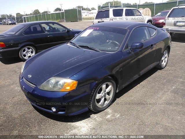 KMHHM65D06U192569 - 2006 HYUNDAI TIBURON GS Navy photo 2