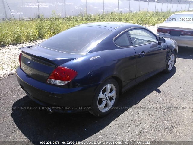 KMHHM65D06U192569 - 2006 HYUNDAI TIBURON GS Navy photo 4