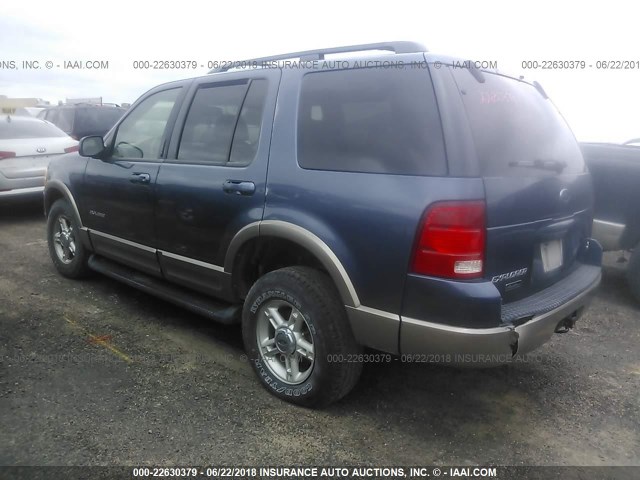 1FMZU74W02ZA96290 - 2002 FORD EXPLORER EDDIE BAUER BLUE photo 3