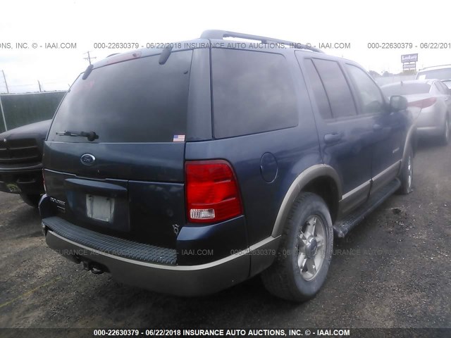 1FMZU74W02ZA96290 - 2002 FORD EXPLORER EDDIE BAUER BLUE photo 4