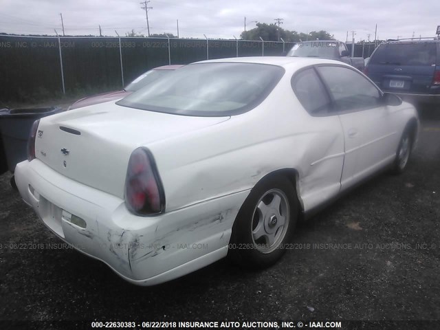 2G1WW12E349199685 - 2004 CHEVROLET MONTE CARLO LS WHITE photo 4