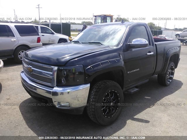 1GCNKSE0XCZ257610 - 2012 CHEVROLET SILVERADO K1500 LT BLACK photo 2