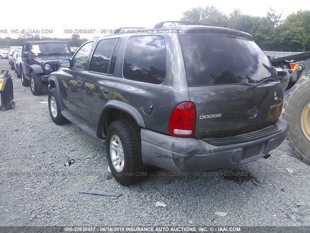 1D4HS38N03F559275 - 2003 DODGE DURANGO SPORT GRAY photo 3