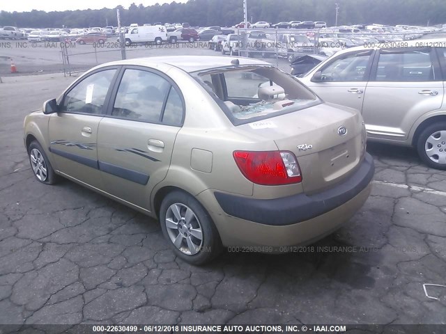 KNADE123876257038 - 2007 KIA RIO LX/SX GOLD photo 3