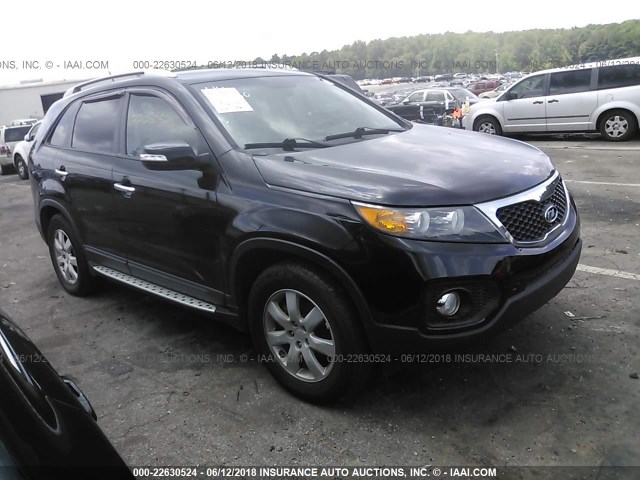 5XYKT4A65CG201580 - 2012 KIA SORENTO LX BLACK photo 1