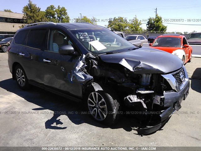 5N1AR2MM0DC677665 - 2013 NISSAN PATHFINDER S/SV/SL/PLATINUM GRAY photo 1