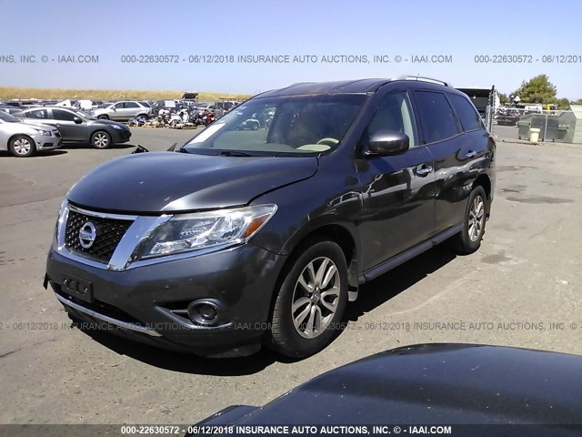 5N1AR2MM0DC677665 - 2013 NISSAN PATHFINDER S/SV/SL/PLATINUM GRAY photo 2