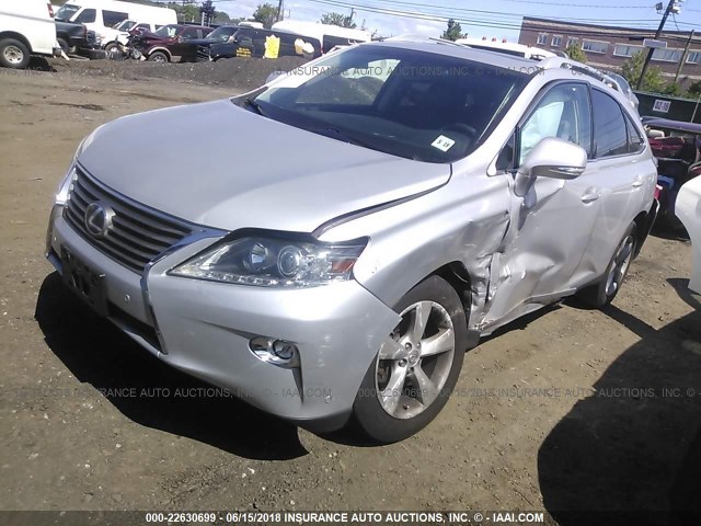 2T2BK1BA2FC256228 - 2015 LEXUS RX 350/BASE/F SPORT SILVER photo 2