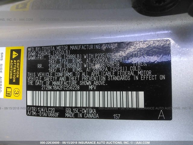 2T2BK1BA2FC256228 - 2015 LEXUS RX 350/BASE/F SPORT SILVER photo 9