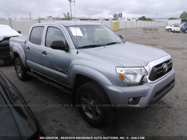 3TMLU4EN7EM162757 - 2014 TOYOTA TACOMA DOUBLE CAB SILVER photo 1