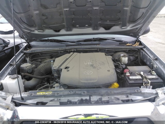 3TMLU4EN7EM162757 - 2014 TOYOTA TACOMA DOUBLE CAB ვერცხლისფერი ფოტო 10