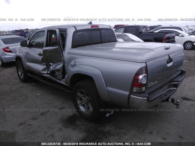 3TMLU4EN7EM162757 - 2014 TOYOTA TACOMA DOUBLE CAB SILVER photo 3