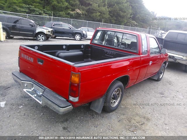 1N6SD16S8PC301679 - 1993 NISSAN TRUCK KING CAB RED photo 4