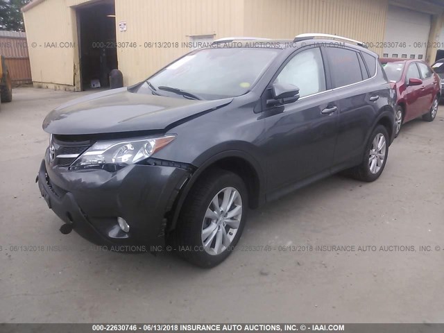 2T3DFREV6FW331422 - 2015 TOYOTA RAV4 LIMITED GRAY photo 2