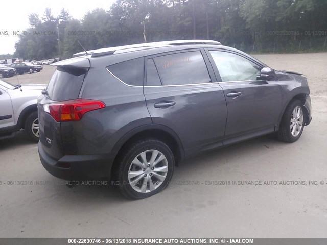 2T3DFREV6FW331422 - 2015 TOYOTA RAV4 LIMITED GRAY photo 4