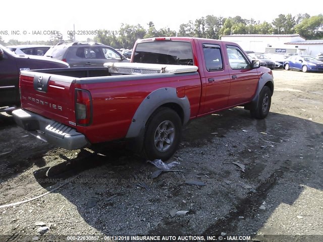 1N6ED29X33C432314 - 2003 NISSAN FRONTIER CREW CAB XE/CREW CAB SE RED photo 4