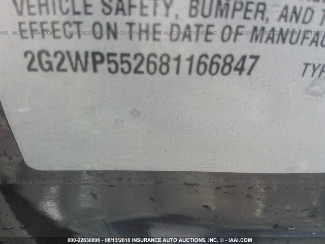 2G2WP552681166847 - 2008 PONTIAC GRAND PRIX BLACK photo 9