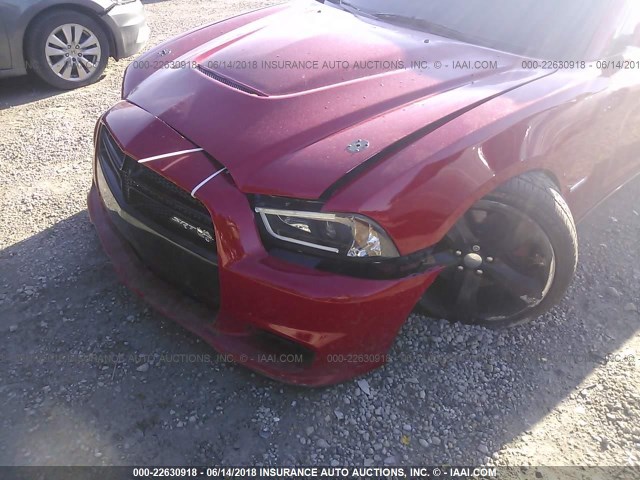 2C3CDXCT0CH104251 - 2012 DODGE CHARGER R/T RED photo 6