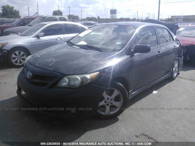 2T1BU4EE4BC666165 - 2011 TOYOTA COROLLA S/LE GRAY photo 2