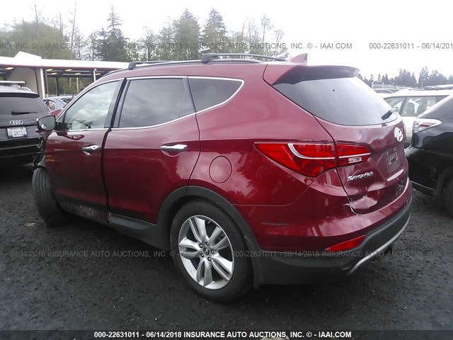 5XYZUDLA6DG122966 - 2013 HYUNDAI SANTA FE SPORT  RED photo 3