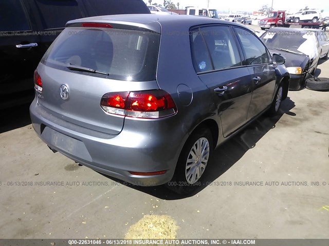 WVWDB7AJ1DW138063 - 2013 VOLKSWAGEN GOLF GRAY photo 4