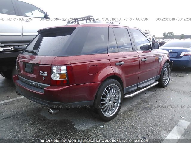 SALSH23448A140112 - 2008 LAND ROVER RANGE ROVER SPORT SUPERCHARGED RED photo 4