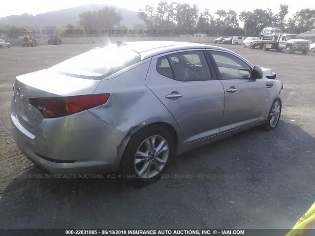 KNAGN4A78B5052501 - 2011 KIA OPTIMA EX/SX SILVER photo 4