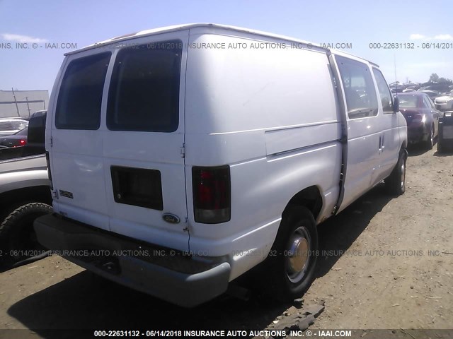 1FTNE24L62HB49685 - 2002 FORD ECONOLINE E250 VAN WHITE photo 4