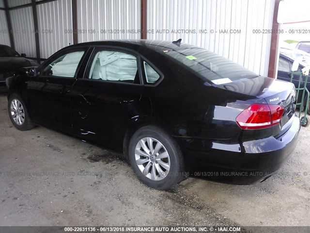 1VWAT7A32FC006903 - 2015 VOLKSWAGEN PASSAT S BLACK photo 3