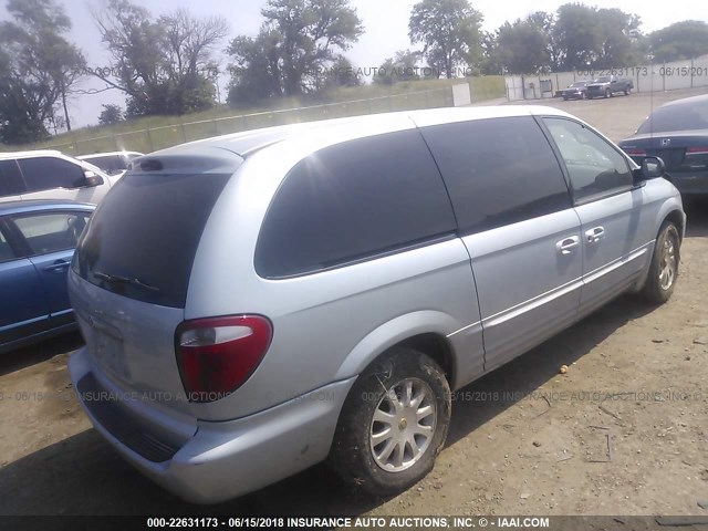 2C8GP54L22R531087 - 2002 CHRYSLER TOWN & COUNTRY LXI Light Blue photo 4