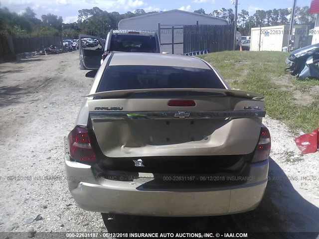 1G1ZT54805F216780 - 2005 CHEVROLET MALIBU LS BEIGE photo 6
