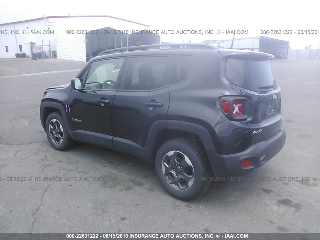 ZACCJBAT7GPE14458 - 2016 JEEP RENEGADE SPORT Սև լուսանկար 3