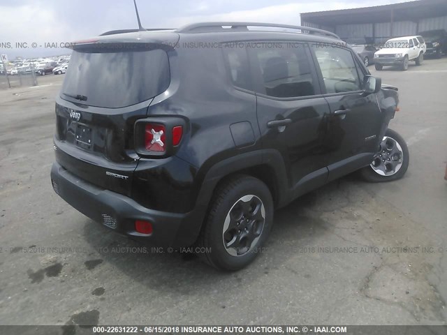 ZACCJBAT7GPE14458 - 2016 JEEP RENEGADE SPORT Սև լուսանկար 4