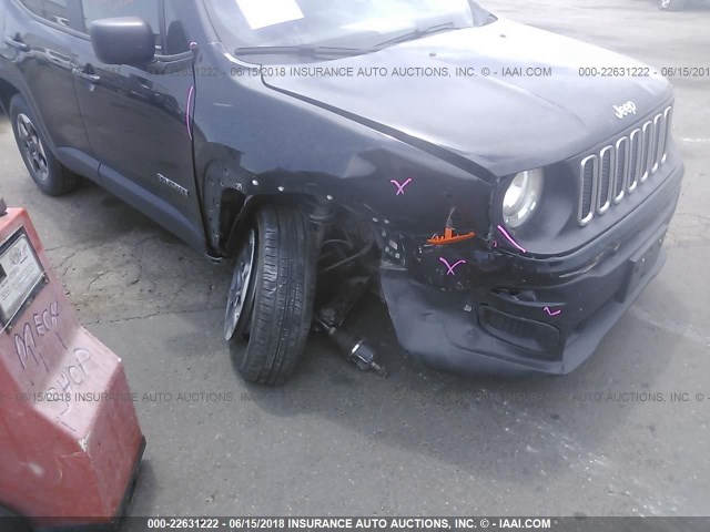 ZACCJBAT7GPE14458 - 2016 JEEP RENEGADE SPORT Սև լուսանկար 6