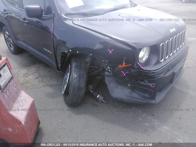 ZACCJBAT7GPE14458 - 2016 JEEP RENEGADE SPORT BLACK photo 6