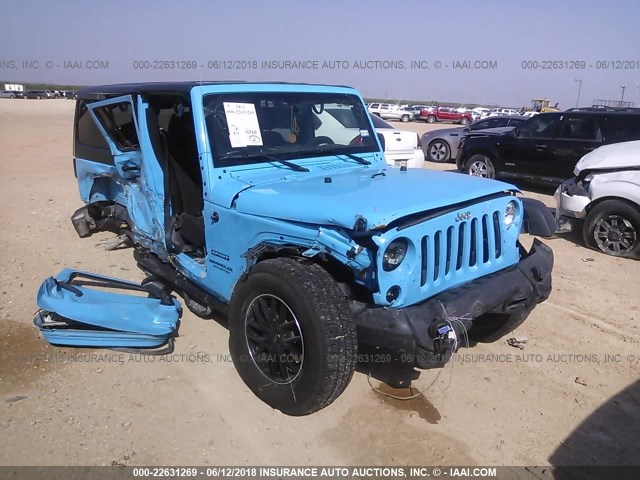 1C4BJWDG8HL604888 - 2017 JEEP WRANGLER UNLIMITE SPORT Light Blue photo 1