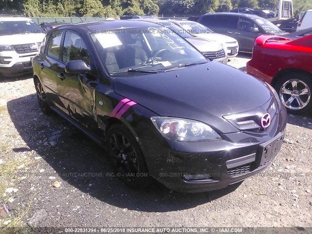 JM1BK343781819392 - 2008 MAZDA 3 HATCHBACK BLACK photo 1