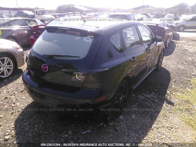 JM1BK343781819392 - 2008 MAZDA 3 HATCHBACK BLACK photo 4