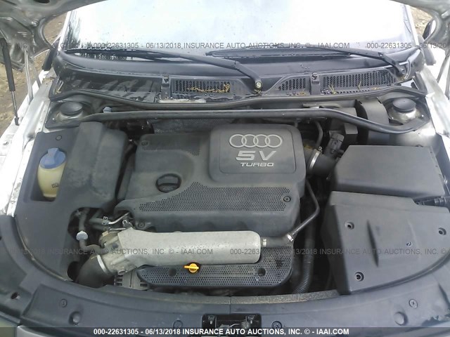 TRUUC28N2Y1017396 - 2000 AUDI TT QUATTRO SILVER photo 10