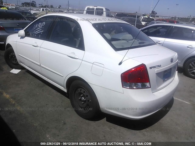 KNAFE121785541937 - 2008 KIA SPECTRA EX/LX/SX WHITE photo 3