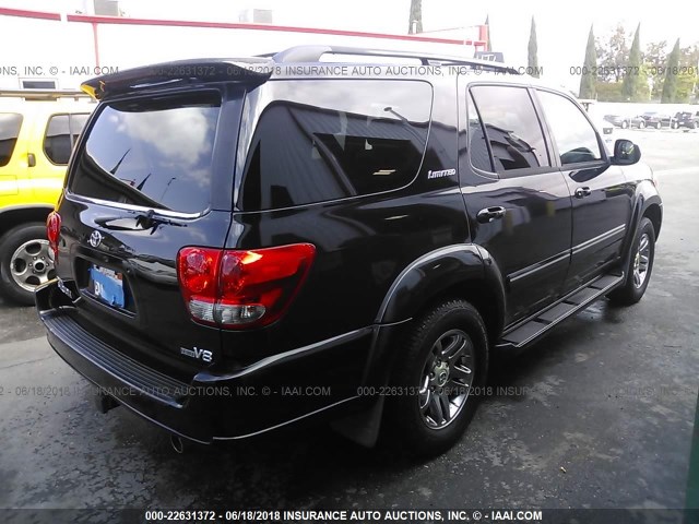 5TDZT38A25S241379 - 2005 TOYOTA SEQUOIA LIMITED BLACK photo 4